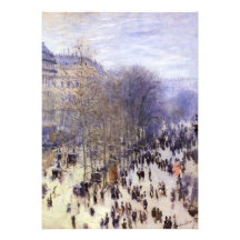 Boulevard des Capucines, Monet, Vintage Fine Art Personalized Announcement