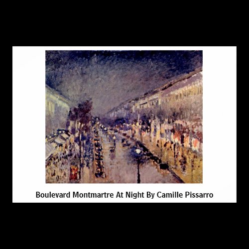 Boulevard Montmartre At Night By Camille Pissarro Poster