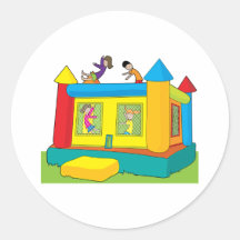 Bounce Castle Kids Round Stickers