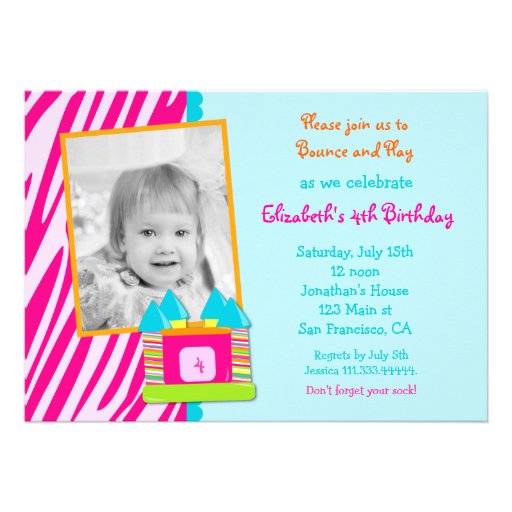 Bounce House Birthday invitation
