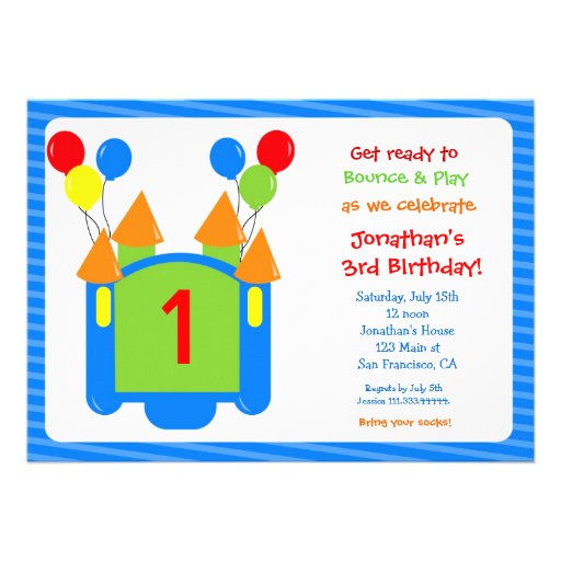 Bounce House Birthday Invitation