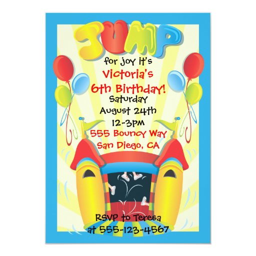 bounce house birthday party invitation zazzle bounce house birthday invitations