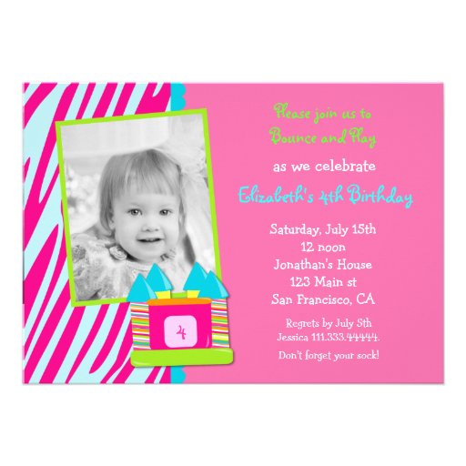 Bounce House Birthday Party invitation