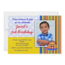 Bounce House Birthday Party Invitation Boy
