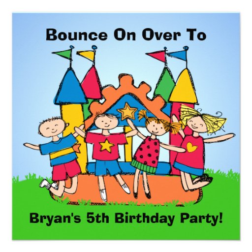 Bounce House Custom Birthday Invites