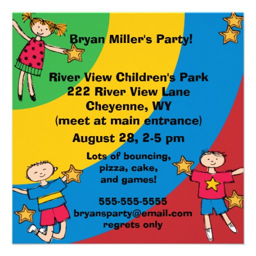 Bounce House Custom Birthday Invites