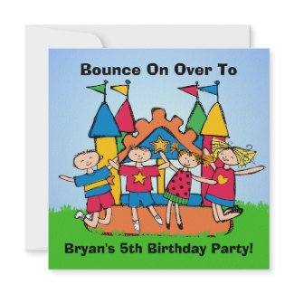 Bounce House Custom Birthday Invites invitation