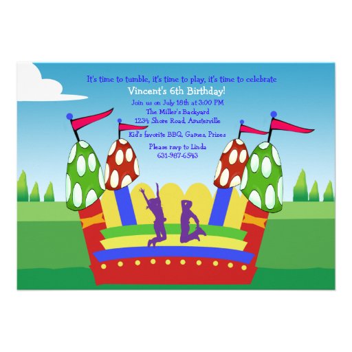 Bounce House Invitation (front side)