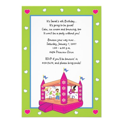 Bounce House Invitations: Hearts