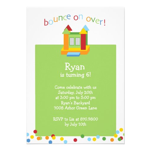 Bounce House Party Invitation