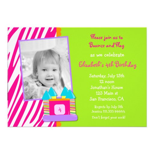 Bounce House Photo Birthday invitation
