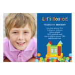Bounce House Photo Birthday Invitation - Blue invitations