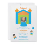 Bounce House Photo Boys Birthday Invitation