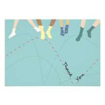 Bounce Party Flat Thank You Personalized Invitations