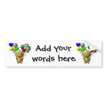 BOUNCING BABY BOY WITH 10 BALLOONS BUMPER STICKERS