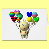 BOUNCING BABY BOY WITH 10 BALLOONS cards