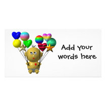 BOUNCING BABY BOY WITH 10 BALLOONS PHOTO CARD