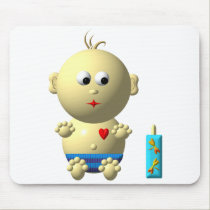 BOUNCING BABY BOY WITH 1 BOTTLE mousepads