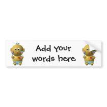 Bouncing baby boy with 2 rattles bumper stickers