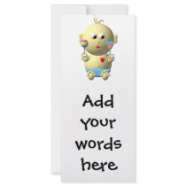 Bouncing baby boy with 2 rattles custom rack cards