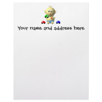 BOUNCING BABY BOY WITH 3 TOY CARS LETTERHEAD