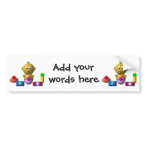 BOUNCING BABY BOY WITH 5 PRESENTS BUMPER STICKERS