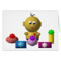 BOUNCING BABY BOY WITH 5 PRESENTS CARDS