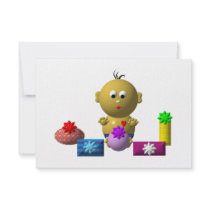 BOUNCING BABY BOY WITH 5 PRESENTS CUSTOM INVITATION