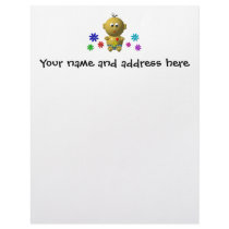 BOUNCING BABY BOY WITH 7 FLOWERS LETTERHEAD DESIGN