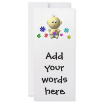 BOUNCING BABY BOY WITH 7 FLOWERS FULL COLOR RACK CARD