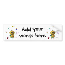 BOUNCING BABY BOY WITH 9 BUTTERFLIES BUMPER STICKERS