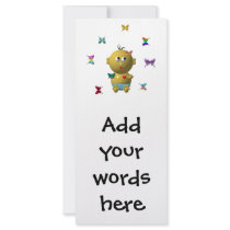 BOUNCING BABY BOY WITH 9 BUTTERFLIES RACK CARD DESIGN