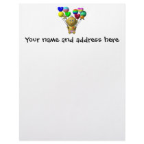 BOUNCING BABY GIRL WITH 10 BALLOONS CUSTOMIZED LETTERHEAD