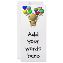 BOUNCING BABY GIRL WITH 10 BALLOONS CUSTOM RACK CARD