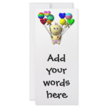 BOUNCING BABY GIRL WITH 10 BALLOONS RACK CARD DESIGN