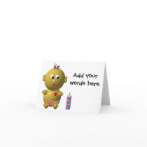 BOUNCING BABY GIRL WITH 1 BOTTLE CARDS