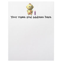 BOUNCING BABY GIRL WITH 1 BOTTLE CUSTOM LETTERHEAD