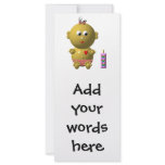 BOUNCING BABY GIRL WITH 1 BOTTLE PERSONALIZED RACK CARD