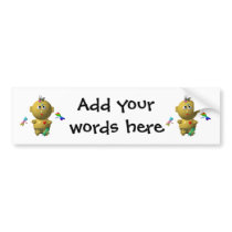 BOUNCING BABY GIRL WITH 4 DRAGONFLIES BUMPER STICKER
