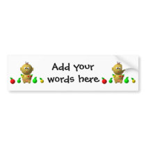 BOUNCING BABY GIRL WITH 6 APPLES BUMPER STICKER