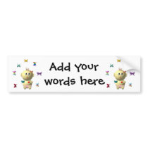 BOUNCING BABY GIRL WITH 9 BUTTERFLIES BUMPER STICKERS