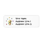 BOUNCING BABY GIRL WITH 9 BUTTERFLIES CUSTOM RETURN ADDRESS LABELS