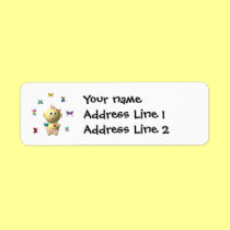 BOUNCING BABY GIRL WITH 9 BUTTERFLIES labels
