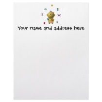 BOUNCING BABY GIRL WITH 9 BUTTERFLIES CUSTOM LETTERHEAD