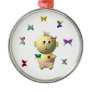 BOUNCING BABY GIRL WITH 9 BUTTERFLIES ORNAMENTS
