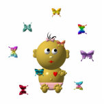 BOUNCING BABY GIRL WITH 9 BUTTERFLIES PHOTO CUT OUTS
