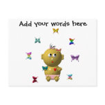 BOUNCING BABY GIRL WITH 9 BUTTERFLIES POST CARDS