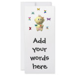 BOUNCING BABY GIRL WITH 9 BUTTERFLIES RACK CARD TEMPLATE
