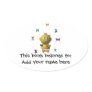 BOUNCING BABY GIRL WITH 9 BUTTERFLIES OVAL STICKERS