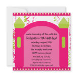 Bouncing of the Walls Bounce House Birthday Party Custom Invitations